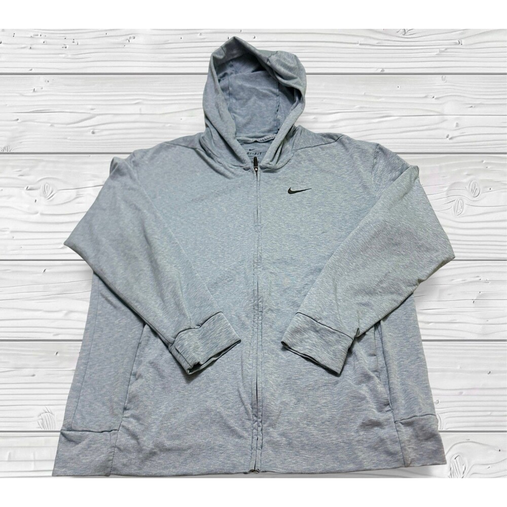 Nike Dri-FIT Men's Gray Athletic Hoodie Full Zip L